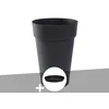 Image de Pot De Fleur Rond Toscane Ø 46 X H.65 Cm Anthracite + Soucoupe - Eda