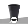 Image de Pot de fleur rond Toscane Ø 46 x H.65 cm Anthracite + Soucoupe - Eda