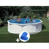 Image de Kit piscine acier blanc Gré Fidji ronde 480 x 122 m + Bâche à bulles