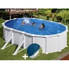 Image de Kit piscine acier blanc Gré Atlantis ovale 6 34 x 3 99 x 1 32 m + Bâche hiver