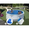Image de Kit piscine acier blanc Gré Fidji ronde 320 x 122 m + Bâche à bulles + Tapis de sol