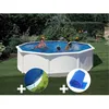 Image de Kit piscine acier blanc Gré Fidji ronde 480 x 122 m + Bâche hiver + Bâche à bulles