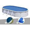 Image de Kit piscine acier blanc Gré Fidji ovale 634 x 399 x 122 m + Bâche hiver + Bâche à bulles