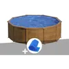 Image de Kit piscine acier aspect bois Gré Sicilia ronde 320 x 122 m + Bâche à bulles