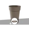 Image de Pot De Fleur Rond Toscane Ø 46 X H.65 Cm Taupe + Soucoupe - Eda
