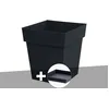 Image de Pot De Fleur Carré Toscane 39 X H.39 Cm Anthracite + Soucoupe - Eda
