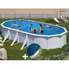 Image de Kit piscine acier blanc Gré Atlantis ovale 815 x 490 x 132 m + Bâche hiver