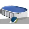 Image de Kit piscine acier blanc Gré Haïti ovale 920 x 505 x 132 m + Bâche hiver