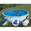 Image de Kit piscine acier blanc Gré Fidji ronde 570 x 122 m + Bâche hiver + Bâche à bulles + Tapis de sol