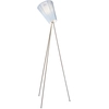 Image de NORTHERN LIGHTING lampadaire OSLO WOOD (Diffuseur bleu, base en nickel satiné - Métal et tissu)