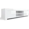 Image de Meuble Tv 2 Portes Bois Laqué Blanc Brillant Ambre L 190 Cm
