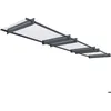 Image de Marquise de porte en aluminium gris et polycarbonate transparent Nancy 452 x 94 cm