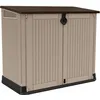 Image de Coffre de rangement extérieur KETER en résine 880 litres Beige et marron- Malle de jardin sans vérins