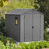 Image de Abri de jardin KETER Darwin 68 Abri durable et résistant en résine avec effet bois Gris - 45 - 190x244x221 cm