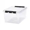 Image de Boîte De Rangement Transparente Avec Couvercle 32 Litres - Clips Noirs