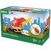 Image de Hélicoptère des Pompiers BRIO World - Circuit de train en bois aimanté - Rouge et Jaune - Mixte dès 3 ans