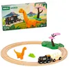 Image de Circuit Dinosaure - Coffret Complet 12 pièces - Action de Jeu sans Pile - Dinosaure Inclus - Circuit de Train en Bois - BRIO World
