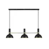 Image de Suspension barre 3 lumières bicolore en métal longueur 99cm LARRY noir noir
