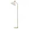 Image de Lampadaire e27 40w max, laiton brossé et tissu plissé blanc - markslöjd - mira