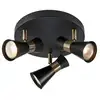 Image de Plafonnier gu10 7w 3 têtes orientables noir et laiton - markslöjd - folie