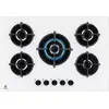 Image de Table De Cuisson Gaz Intégrable 74 Cm 5 Feux Verre Blanc Electrolux