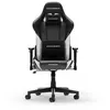 Image de Chaise de gamer noir et blanc en cuir artificiel - DXRacer - Base à cinq branches sur roulettes