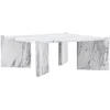 Image de Table Basse Effet Marbre "rogaland" 100cm Blanc