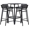Image de Ensemble Table De Bar De Jardin & 4 Tabourets "mexico" 95cm Noir