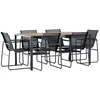 Image de Ensemble Table De Jardin & 6 Chaises "lampedusa" 160cm Noir