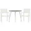 Image de Ensemble Table De Jardin & 2 Chaises "break & Santorini" 90cm Gris & Blanc