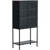 Image de Misha Armoire vitrine 2 portes 4 tablettes de rangement noir.