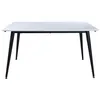 Image de Jimmy Table à manger 90x150/240cm plateaux supplémentaires HPL incl. blanc noir.