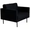 Image de Fauteuil En Velours "zoom" 95cm Noir