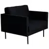Image de Fauteuil en velours zoom 95cm noir 15557-888