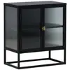 Image de Vitrine 2 portes design garis 80cm noir