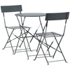 Image de Ensemble Table De Jardin & 2 Chaises "marseille" 71cm Gris Foncé