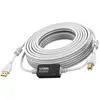 Image de Câble Usb 2.0 De 15 M - Amplificateur En Ligne À Mi-chemin Du Câble - Câble Usb - Usb (m) Pour Usb Type B (m) - Usb