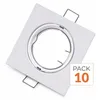 Image de Pack de 10 - Support Spot Encastrable GU10 LED Orientable Carré BLANC - SILAMP