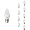 Image de Pack de 10 - Ampoule LED B22 6W 220V C37 180° - Blanc Chaud 2300K - 3500K - SILAMP