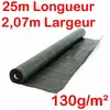 Image de 130g/m2 Toile Bache de paillage tissée Anti-Mauvaises Herbes Largeur 207m Longueur 25m