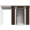 Image de KEENSO Abri de jardin avec toit prolongé marron 277x1105x181 cm acier 84506