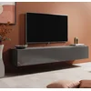 Image de Meuble Tv Suspendu Pour Salon Salle À Manger Gris Mat Et Haute Brillance 180x40x30cm Design Ameublement Berit