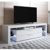 Image de Meuble TV - Selma - 2 tiroirs - LED - Blanc Finition brillante
