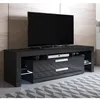 Image de Meuble TV - Selma - 160 x 53 x 35cm - Noir Finition brillante - LED RGB