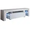 Image de Meuble tv 2 tiroirs meuble tv de salon avec led 160x45x35cm modèle unai blanc finition brillante TVSD060WHWH