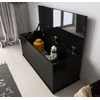 Image de Coffre De Rangement Pour Chambre À Coucher Noir Brillant 100x40x40cm Design Ameublement Ariel