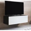 Image de Meuble Tv Pour Salon Salle À Manger Noir Et Blanc Brillant 100x40x30cm Design Ameublement Luke H1