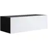 Image de Meuble tv suspendu 1 porte meuble tv de salon 100x30x40cm modèle luke h1 noir et blanc finition brillante