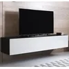 Image de Meuble Tv Pour Salon Salle À Manger Noir Et Blanc Brillant 160x40x30cm Design Ameublement Luke H2