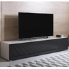 Image de Meuble Tv Pour Salon Salle À Manger Blanc Et Noir Brillant 160x40x32cm Design Ameublement Luke H2